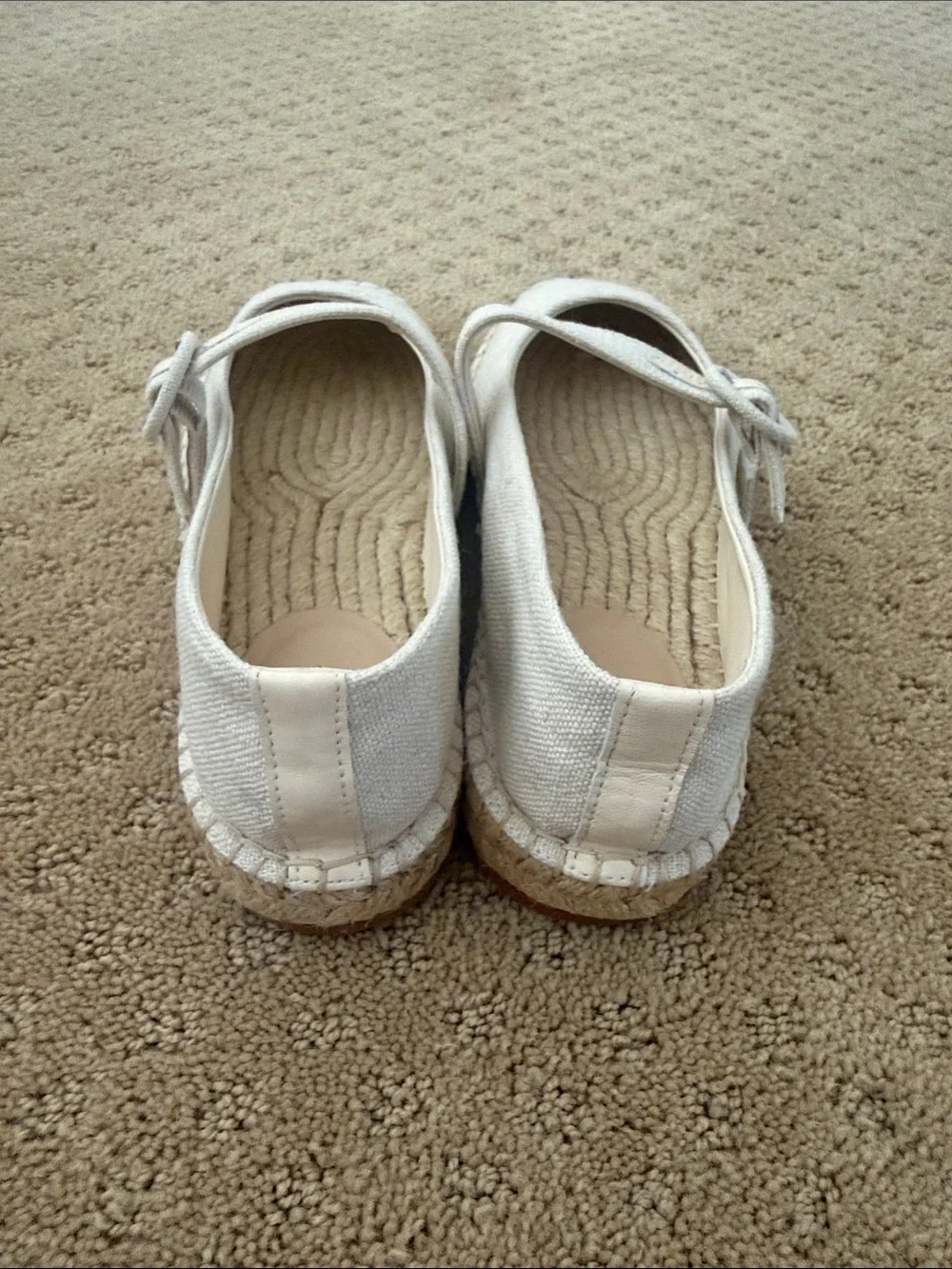 Women's Mary Jane Espadrille Flats in Off-White